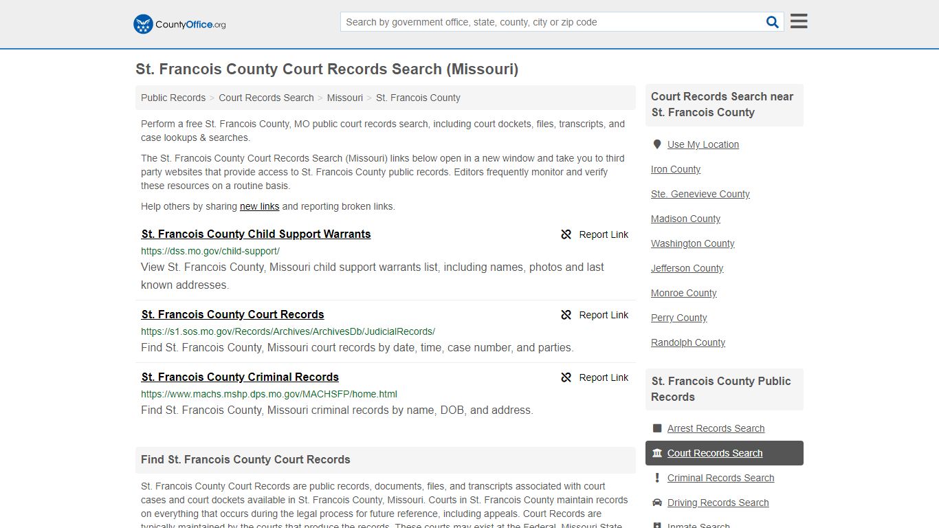 Court Records Search - St. Francois County, MO (Adoptions ...