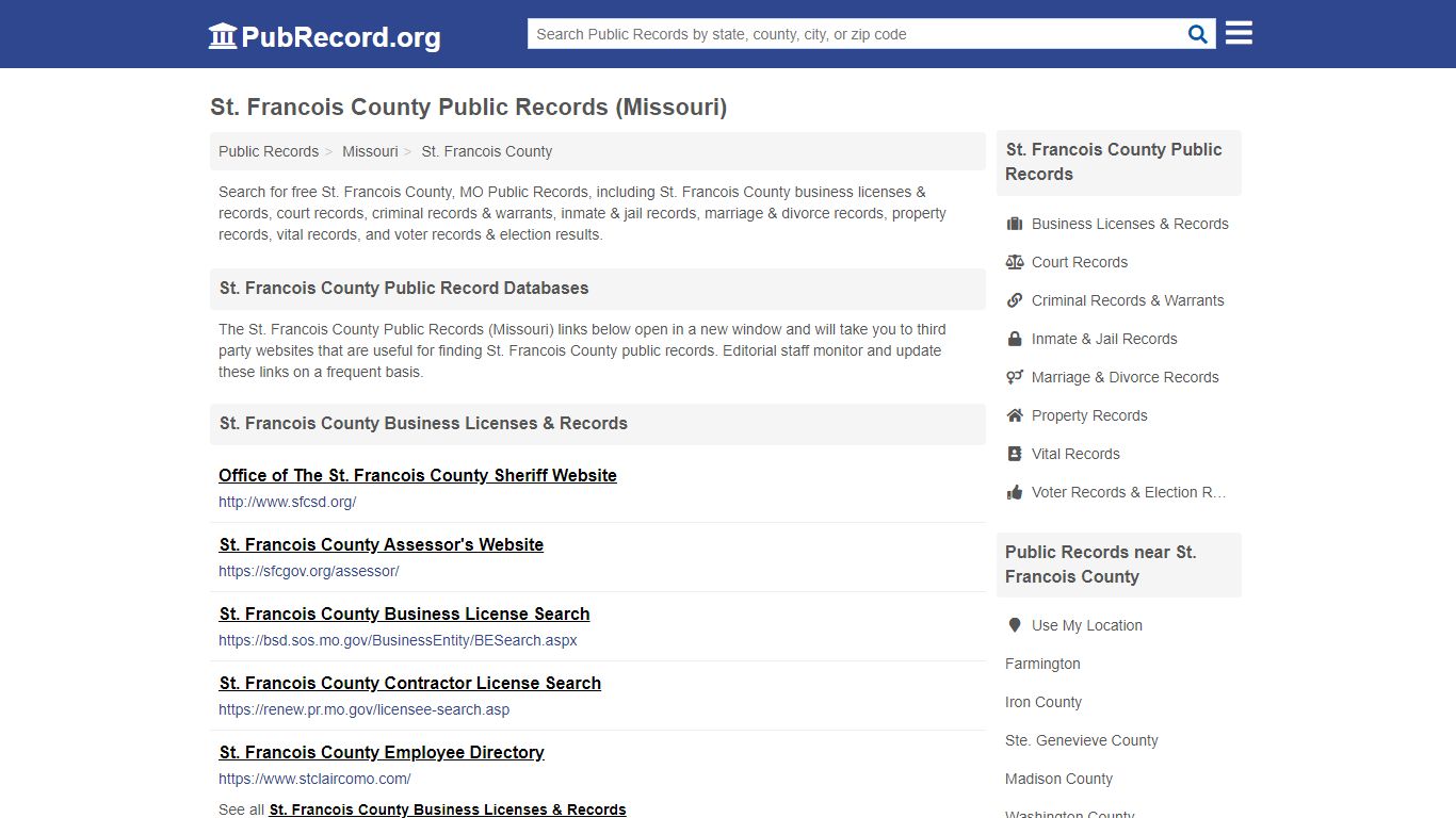 Free St. Francois County Public Records (Missouri Public ...