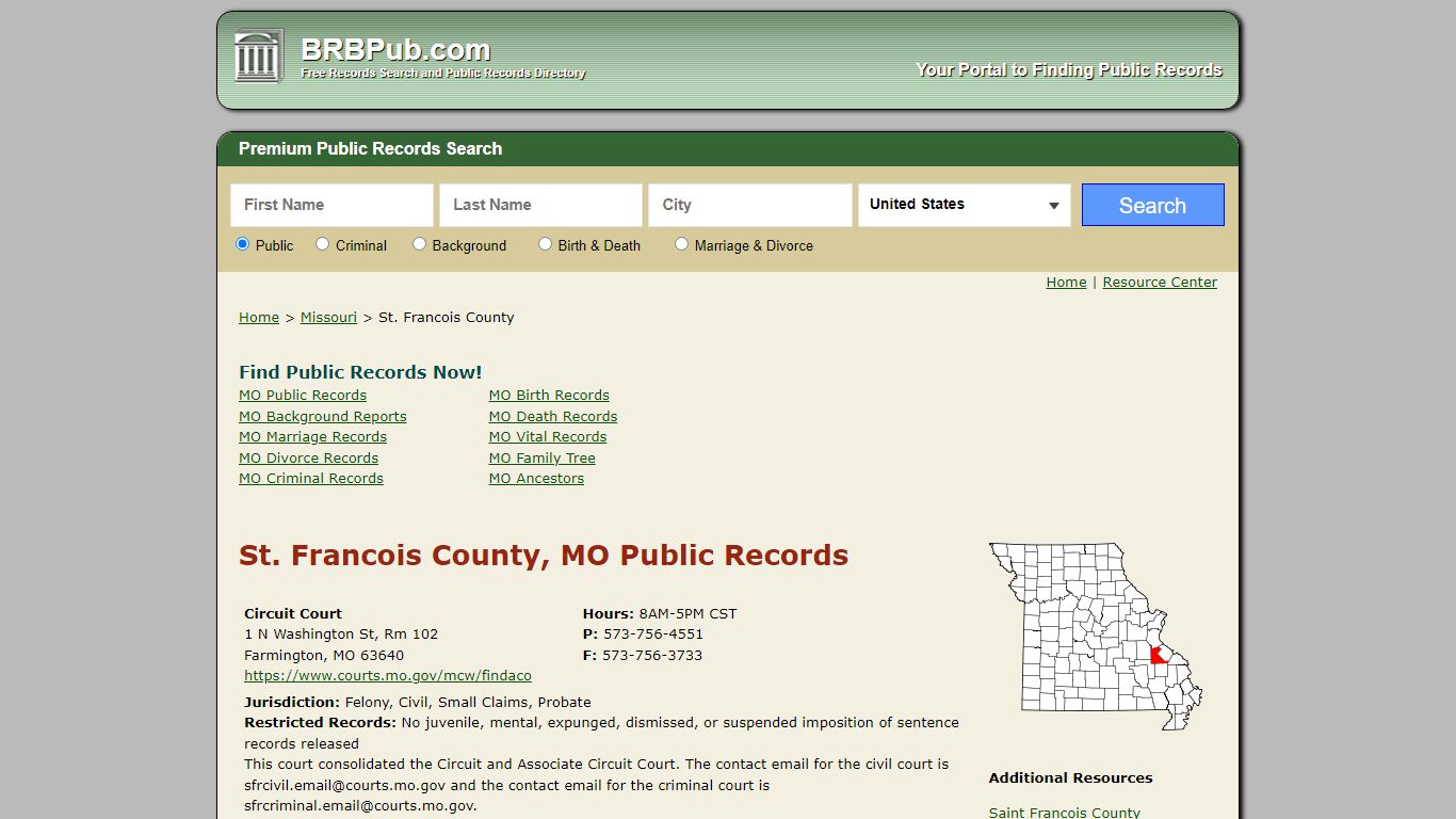St. Francois County Public Records | Search Missouri ...